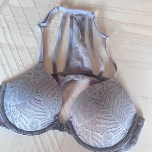 NEW! Victoria's Secret Lace Halter Bra - Light Gray